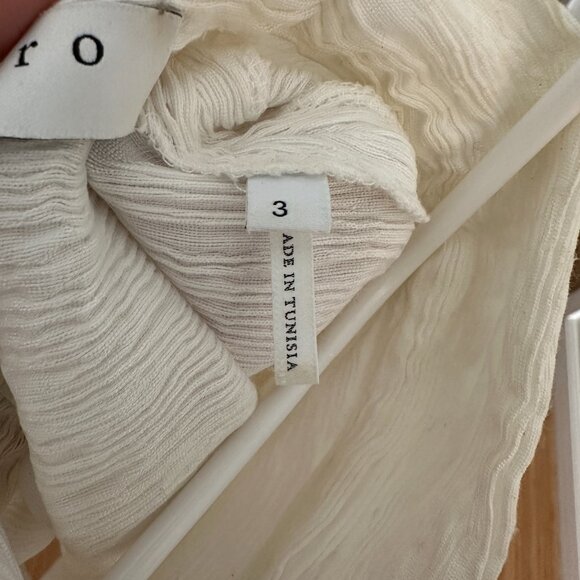 Sandro Paris Janyce Puff Sleeve Cloqué Blouse White Ecru Size 3/FR40/US8 - Picture 6 of 7